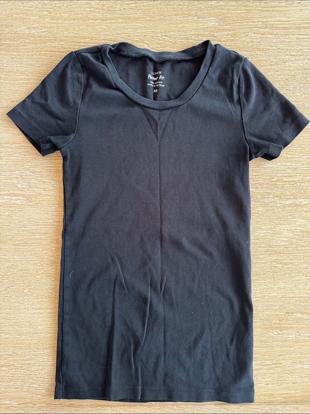 J Crew Black Women's Short Sleeve Crewneck Top